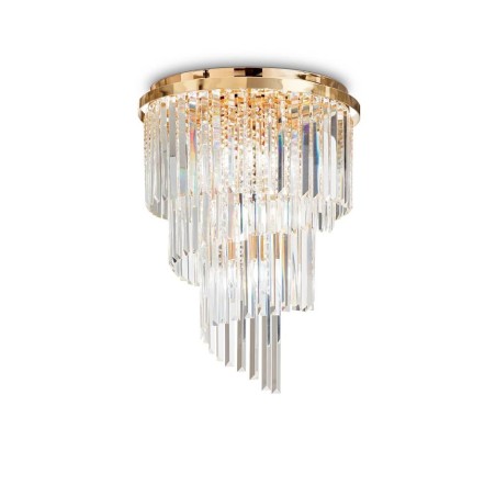 Ideal Lux Carlton PL12 lampada da soffitto classica per soggiorno in cristallo E14 40W