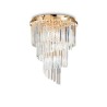 Ideal Lux Carlton PL12 : lustre classique en cristal pour salon, culot E14, 40 W