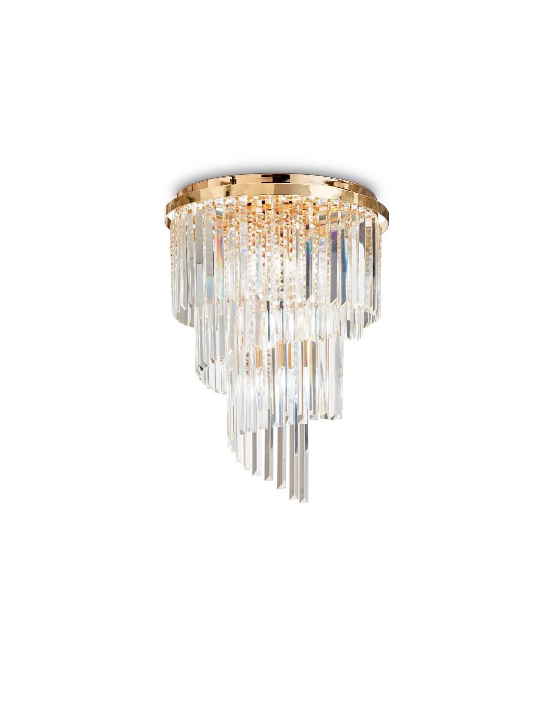 Ideal Lux Carlton PL12 lampada da soffitto classica per soggiorno in cristallo E14 40W