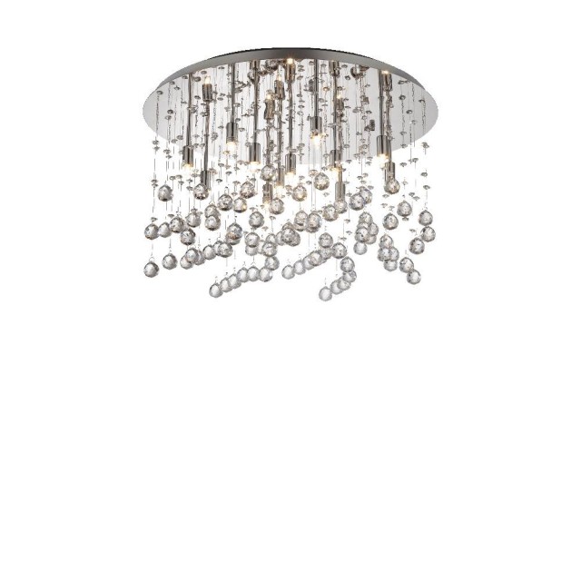 Ideal Lux Moonlight PL12 plafoniera con cristalli pendenti, plafoniera a tetto, plafoniera a soffitto