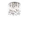 Ideal Lux Moonlight PL8 : plafonnier moderne pour salon en cristal taillé, douille G9