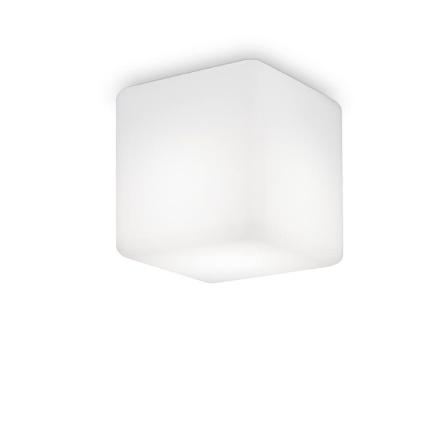Ideal Lux Luna PL1 Medium : plafonnier d'extérieur en plastique opale, culot E27, 42 W