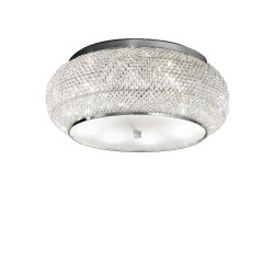 Ideal Lux Pashà PL10  plafoniera classica per soggiorno in cristallo molato E14 40W