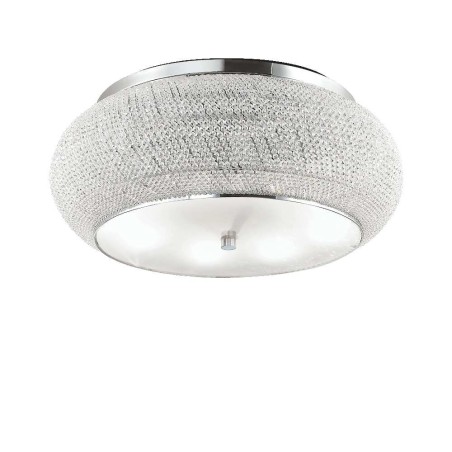 Ideal Lux Pashà PL14 : plafonnier classique pour salon en cristal taillé, E14, 40 W
