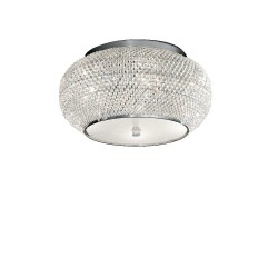 Ideal Lux Pashà PL6 lampada da soffitto classica per soggiorno in cristallo molato E14 40W