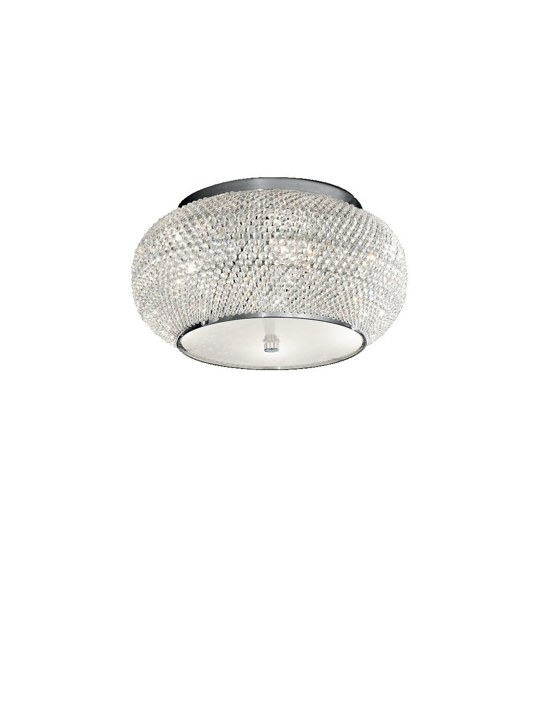 Ideal Lux Pashà PL6 lampada da soffitto classica per soggiorno in cristallo molato E14 40W