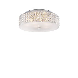 Ideal Lux Roma PL6 plafoniera elegante per soggiorno con elementi in cristallo G9