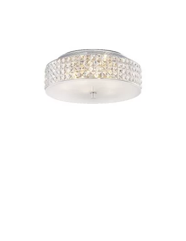 Ideal Lux Roma PL6 plafoniera elegante per soggiorno con elementi in cristallo G9