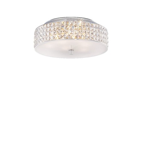 Ideal Lux Roma PL6 plafoniera elegante per soggiorno con elementi in cristallo G9