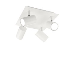 Ideal Lux Spot PL4 : plafonnier à 4 spots avec diffuseurs orientables GU10
