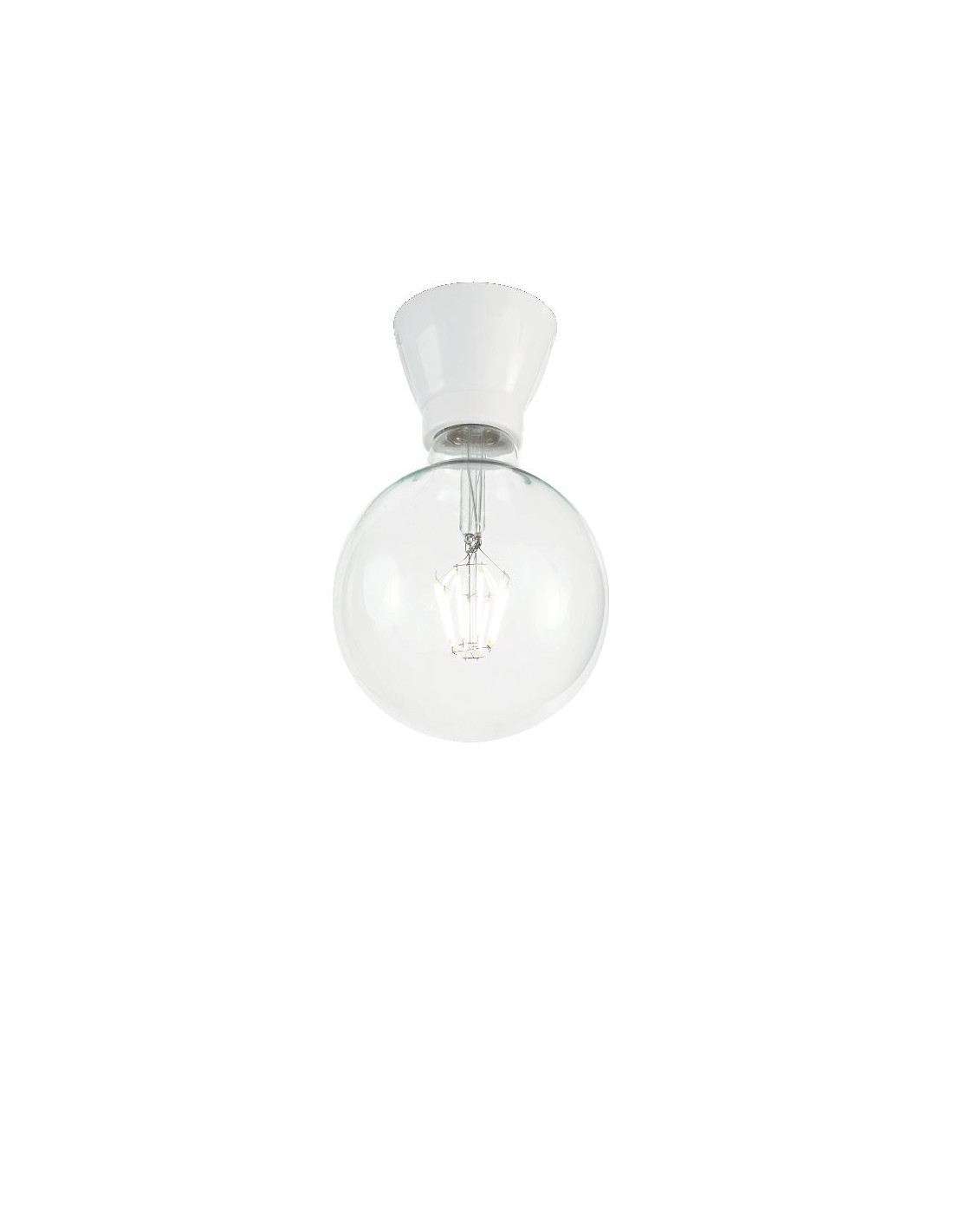 Ideal Lux Winery PL1 : plafonnier avec ampoule remplaçable, plafonnier de plafond avec ampoule, plafonnier à ampoule apparente