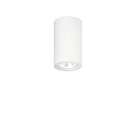 Ideal Lux Tower PL1 Round : plafonnier rond à LED en plâtre, douille GU10