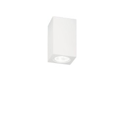 Ideal Lux Tower PL1 Square : plafonnier carré avec corps d'éclairage en plâtre, douille GU10