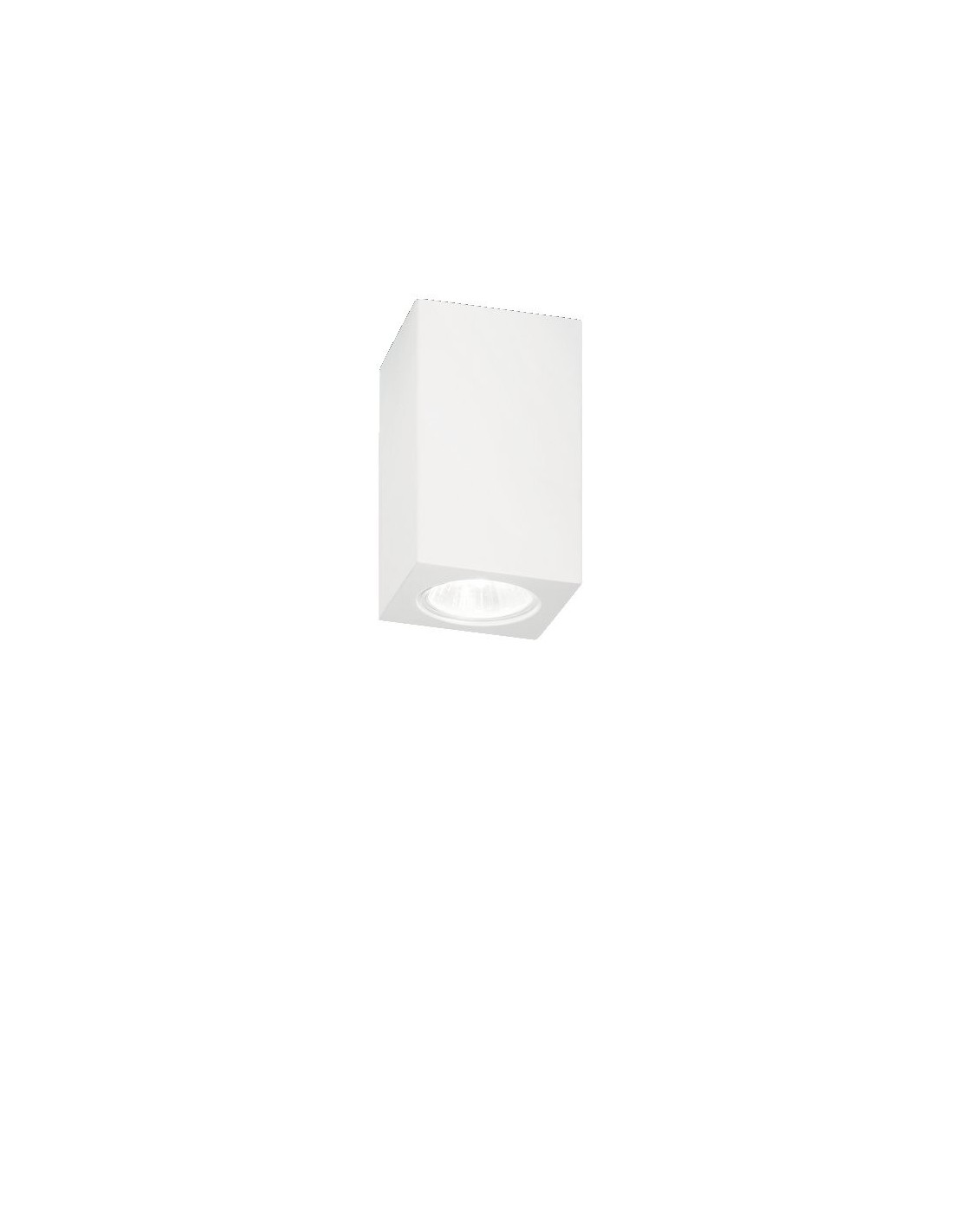 Ideal Lux Tower PL1 Square plafoniera squadrata con corpo luce in gesso GU10