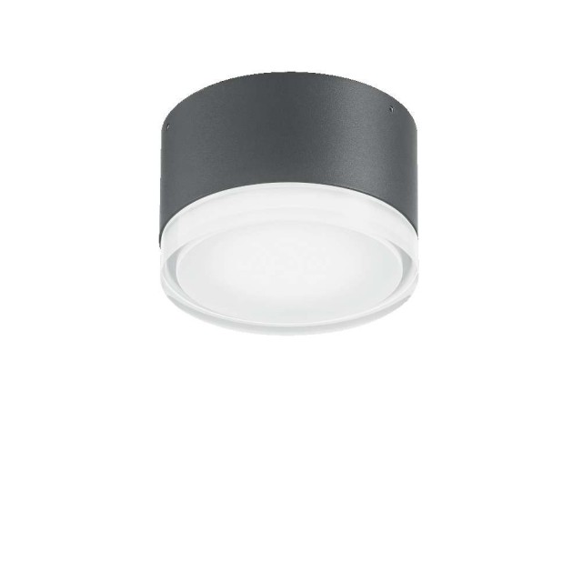 Ideal Lux Urano PL1 Small : plafonnier d'extérieur en aluminium peint GX53