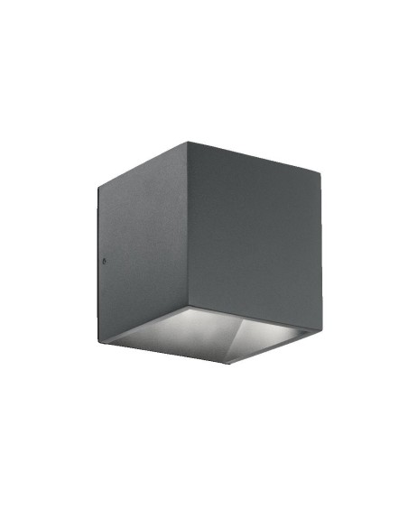 Ideal Lux Rubik AP1 : applique murale d'extérieur à LED de forme cubique, couleur anthracite