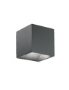 Ideal Lux Rubik AP1 : applique murale d'extérieur à LED de forme cubique, couleur anthracite