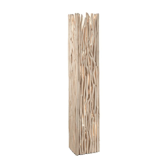 Ideal Lux Driftwood PT2, lampadaire en bois naturel, culot E27, 60 W