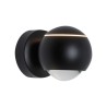 Applique murale orientable Rossini iGLOO 5 W, noir et or brillant, applique avec miroir rond, applique avec spots orientables.