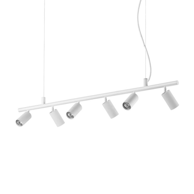 Ideal Lux Dynamite SP6 : lustre moderne à LED pour cuisine, culot GU10