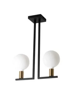 Rossini TWIN lampada da soffitto nero ottone satinato