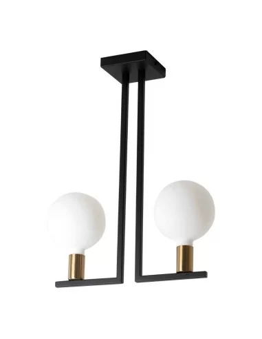 Rossini TWIN lampada da soffitto nero ottone satinato