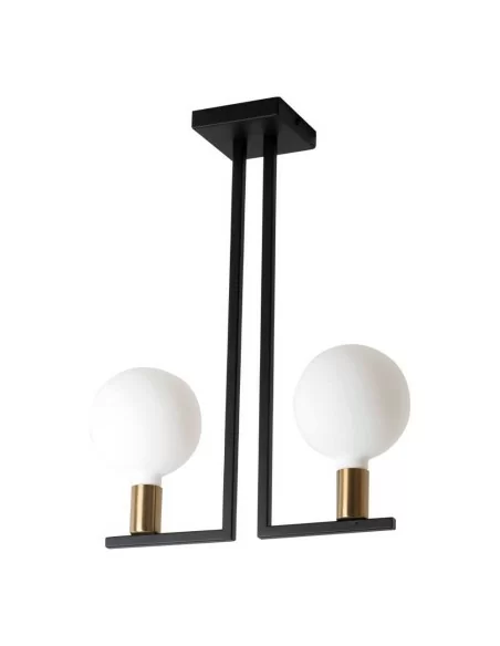 Rossini TWIN lampada da soffitto nero ottone satinato