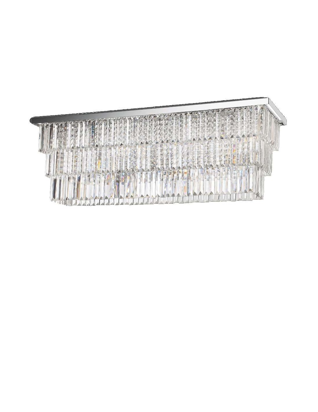 Ideal Lux Martinez PL8 : lustre en cristal taillé, culot E14, 40 W