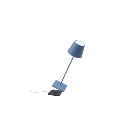Poldina lampada blu luce da tavolo senza fili, abatjour led senza fili, lampade da tavolo usb senza fili
