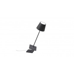 Lampade Poldina Pro portatili grigio scuro, lampada da tavolo touch, luci da tavolo a batteria, lampade senza filo da tavolo