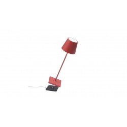 Poldina Pro rossa lampada batteria da tavolo, lampade da tavolo senza fili per esterno, lampada a pile da tavolo