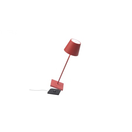 Poldina Pro rossa lampada batteria da tavolo, lampade da tavolo senza fili per esterno, lampada a pile da tavolo