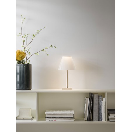 Rotaliana DinaT1 lampada da tavolo led in alluminio satinato