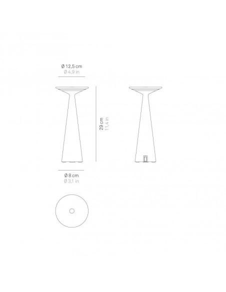 Ai Lati Light Dama lampada da tavolo moderna con USB finitura bianca