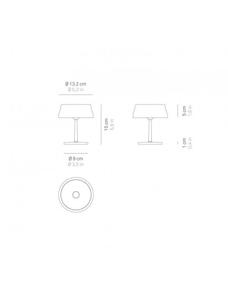 Zafferano Sister Light Mini lampada in metallo a led finitura rame