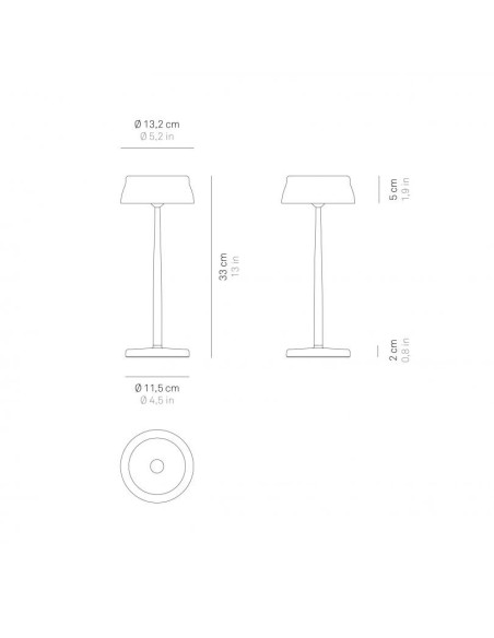Zafferano Sister Light lampada dimmerabile finitura blu anodizzato