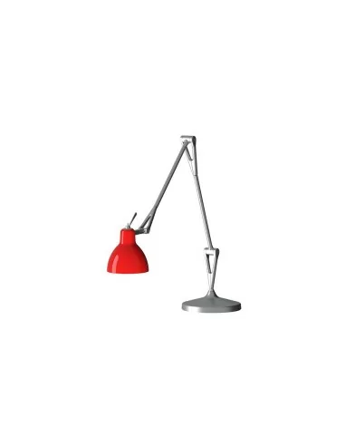 Rotaliana Luxy T2 lampada da tavolo argentata con braccio snodato