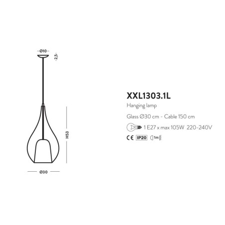 Cangini e Tucci Zoe XXL1303.1L lampadario moderno