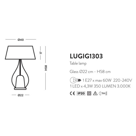 Cangini e Tucci Zoe LUGIG1303 lampada moderna per tavolo