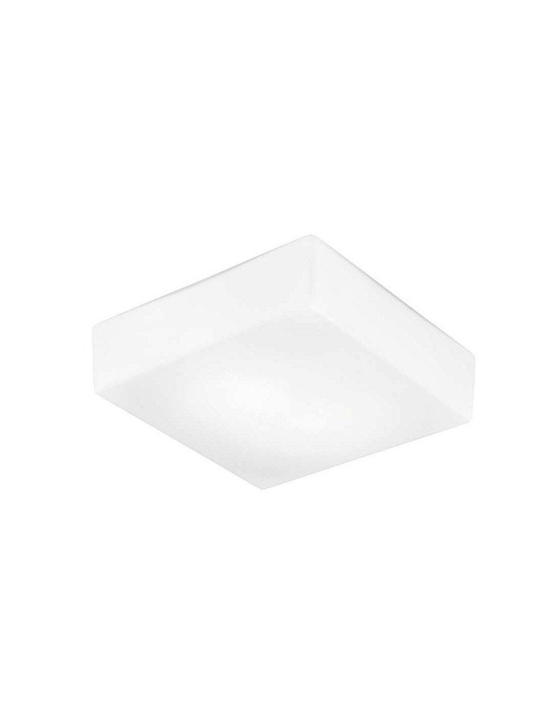 Rossini Binnie 10118-30 : plafonnier carré pour salle de bains, plafonnier carré en verre, plafonnier carré en verre