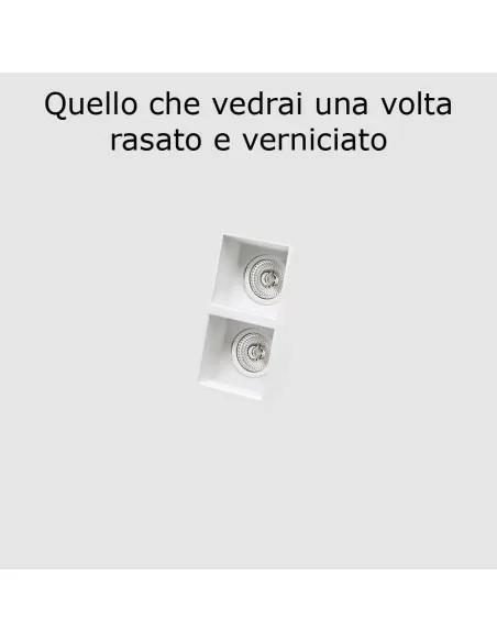 4180A faretto incasso doppio per cartongesso o muratura di 9010