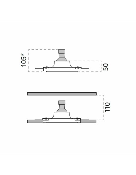 9010 faretto da incasso 4175 con ottica tonda