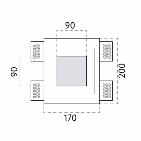 9010 4105 faretto da incasso led quadrato