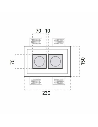 4180A faretto incasso doppio per cartongesso o...