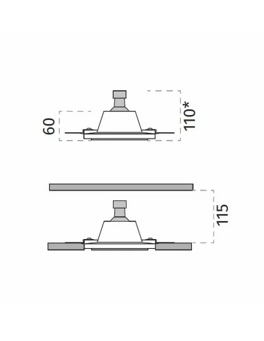 4180A faretto incasso doppio per cartongesso o...