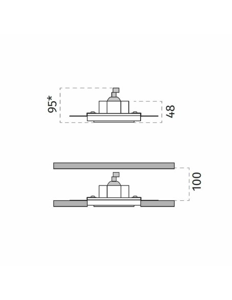 4278 faretto incasso quadrato 40x40 vetro satinato di 9010