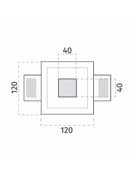 4278 faretto incasso quadrato 40x40 vetro satinato di 9010