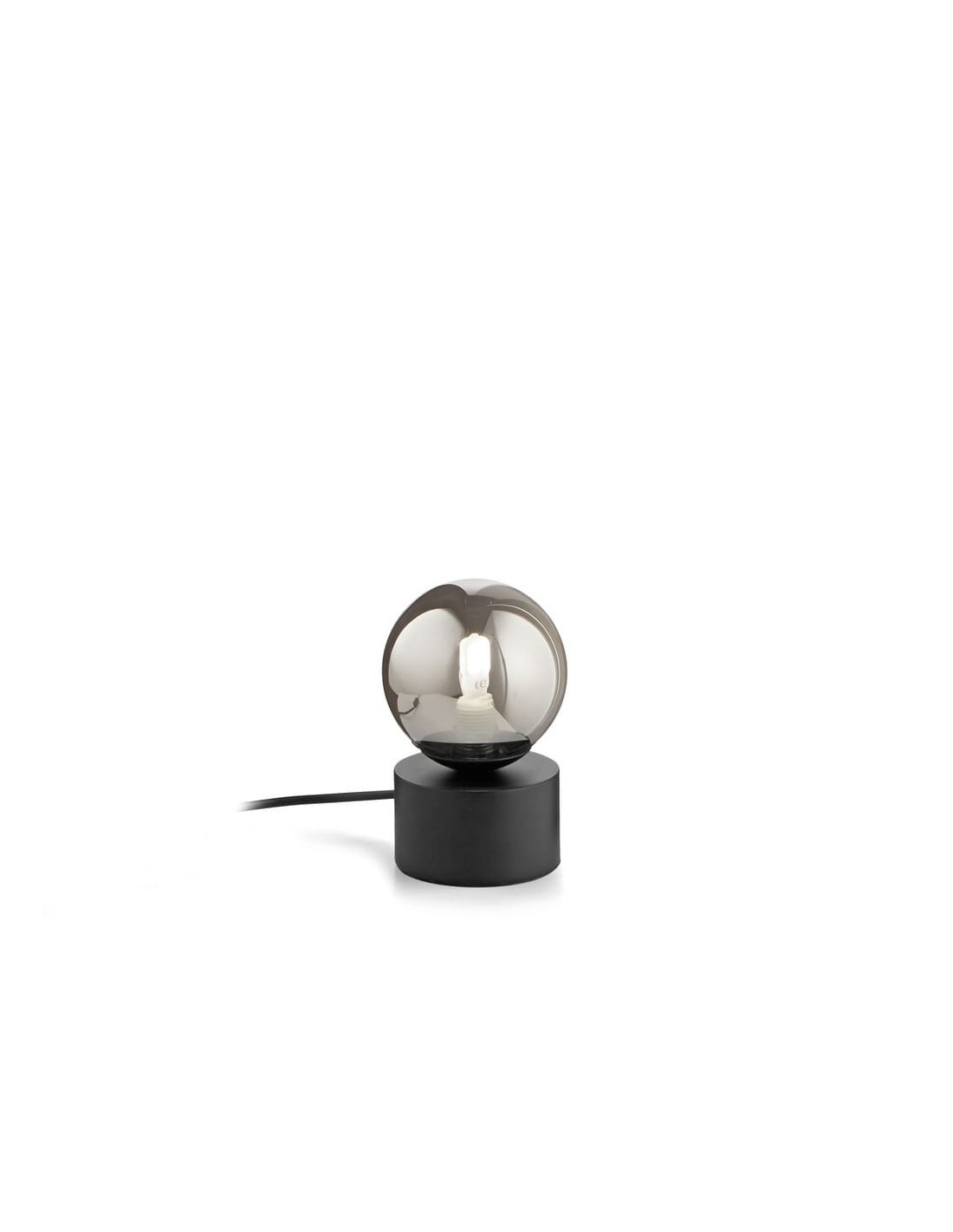 Ideal Lux Perlage TL1 : lampe de chevet à LED, lampe de table sphérique, lampe de table en verre