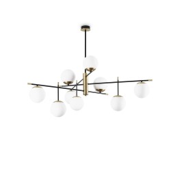 Ideal Lux Gourmet PL9 : plafonnier à 9 lumières en verre émaillé blanc