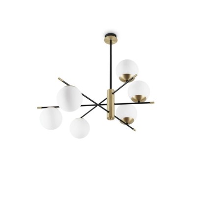 Ideal Lux Gourmet PL6 plafoniera a 6 luci in vetro incamiciato bianco